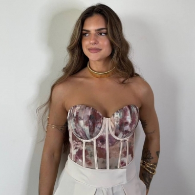 CORSET TUL ESTAMPADO