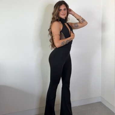 MONO TUL ABERTURAS NEGRO