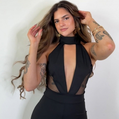 MONO TUL ABERTURAS NEGRO