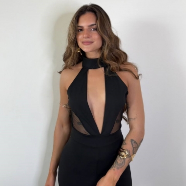 MONO TUL ABERTURAS NEGRO