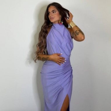 VESTIDO HALTER LILA
