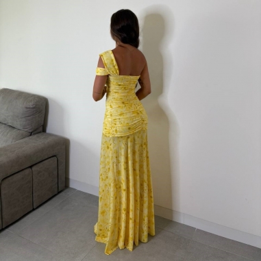 VESTIDO BELLA ESTAMPADO AMARILLO
