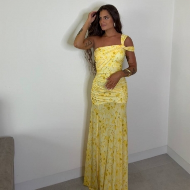 VESTIDO BELLA ESTAMPADO AMARILLO