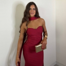 VESTIDO GARGANTILLA VINO