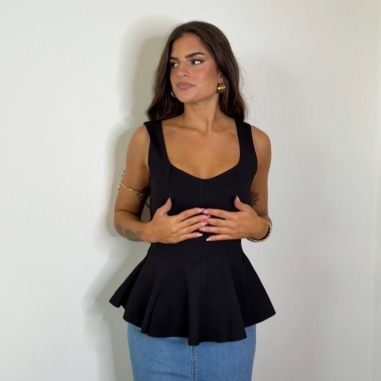 TOP VOLANTE NEGRO