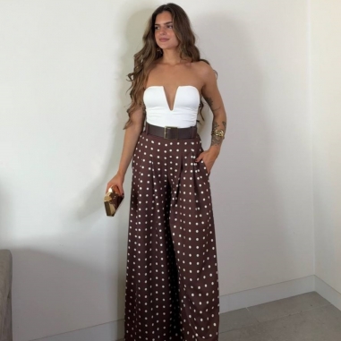 PANTALÓN PALAZZO LUNARES CHOCO