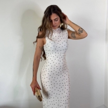VESTIDO TUL LUNARES BLANCO 2