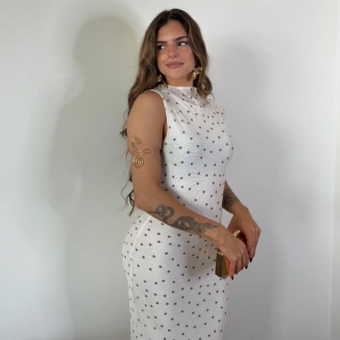 VESTIDO TUL LUNARES BLANCO