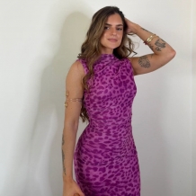 VESTIDO TUL ESTAMPADO CEREZA