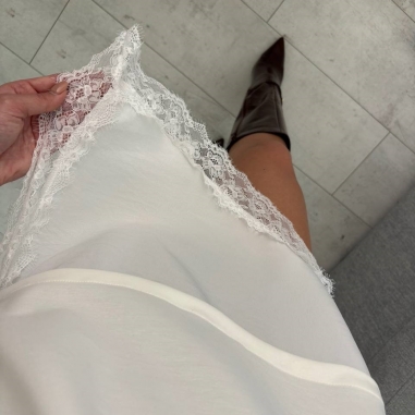 CAMISETA VESTIDO ENCAJE BLANCO