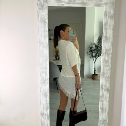 CAMISETA VESTIDO ENCAJE BLANCO