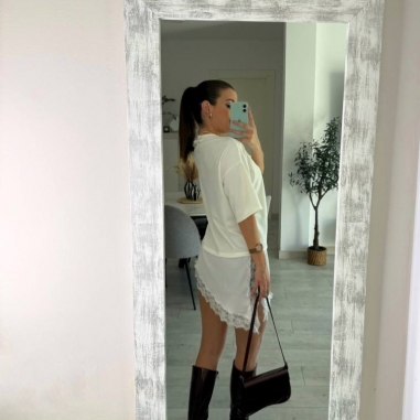 CAMISETA VESTIDO ENCAJE BLANCO