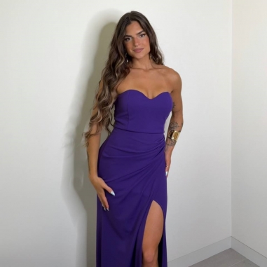 VESTIDO FRUNCIDO MORADO