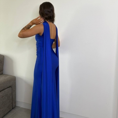 VESTIDO GARGANTILLA AZUL KLEIN