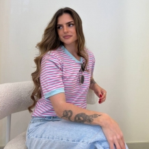 CAMISETA RAYAS CELESTE 2