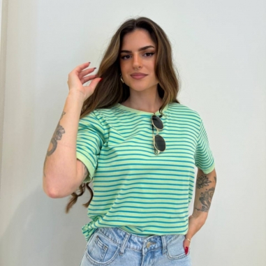 CAMISETA RAYAS VERDE