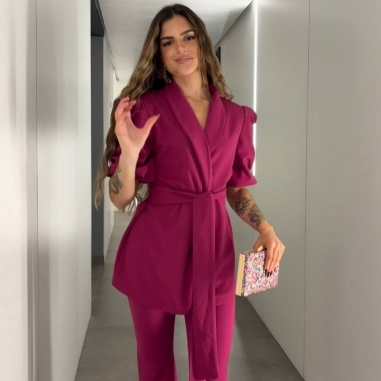 CONJUNTO TRAJE MANGA ABULLONADA...