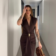 VESTIDO NUDO JOYA CHOCO