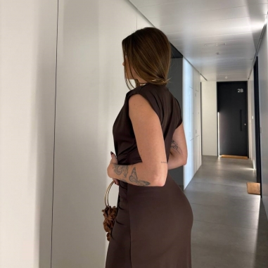 VESTIDO NUDO JOYA CHOCO