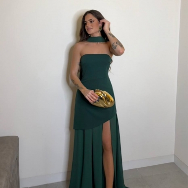 VESTIDO TUL + LAZADA VERDE