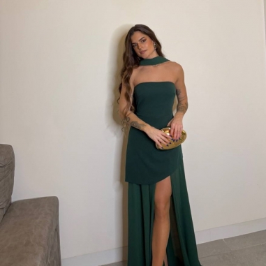 VESTIDO TUL + LAZADA VERDE