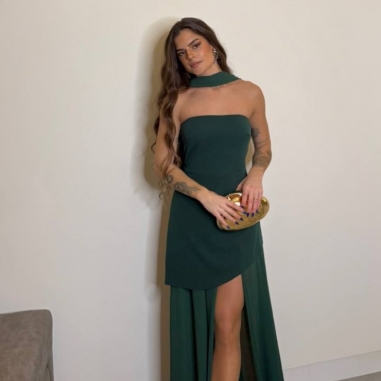 VESTIDO TUL + LAZADA VERDE