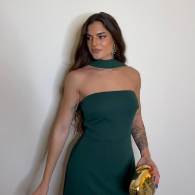 VESTIDO TUL + LAZADA VERDE