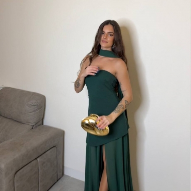 VESTIDO TUL + LAZADA VERDE