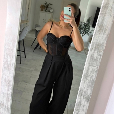 PREVENTA CORSET ENCAJE NEGRO