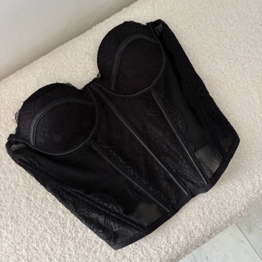 PREVENTA CORSET ENCAJE NEGRO