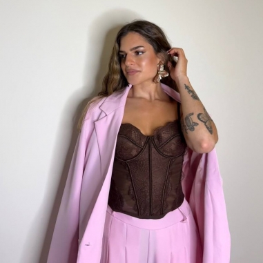 PREVENTA CORSET ENCAJE CHOCO