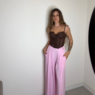 PREVENTA CORSET ENCAJE CHOCO