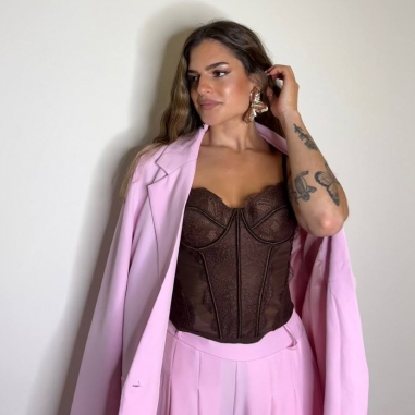 PREVENTA CORSET ENCAJE CHOCO