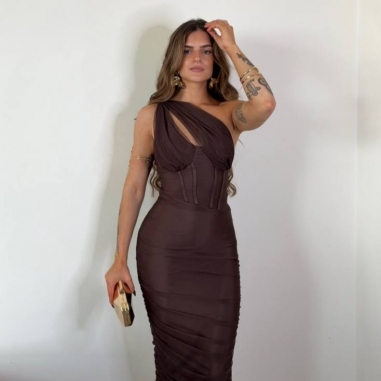 PREVENTA VESTIDO VARILLAS TUL CHOCO