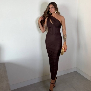 PREVENTA VESTIDO VARILLAS TUL CHOCO