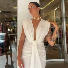 VESTIDO NUDO BLANCO