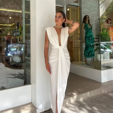 VESTIDO NUDO BLANCO