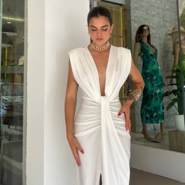 VESTIDO NUDO BLANCO