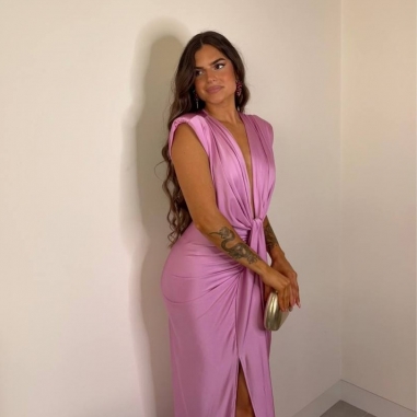 VESTIDO NUDO ROSA