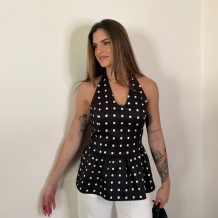 TOP VUELO LUNARES NEGRO