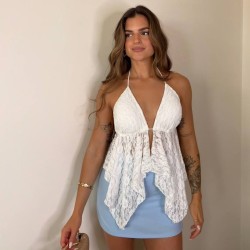 FALDA PANTALÓN CINTURÓN CELESTE