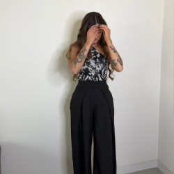 TOP ASIMÉTRICO LAZADA NEGRO 2