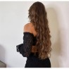 CONJUNTO ENCAJE MANGA NEGRO