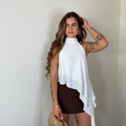 FALDA PANTALÓN CINTURÓN CHOCO