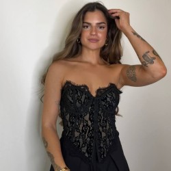CORSET BOTONES NEGRO