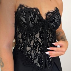 CORSET BOTONES NEGRO