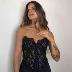 CORSET BOTONES NEGRO