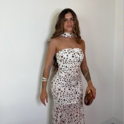 VESTIDO TOPOS TUL + CHAL