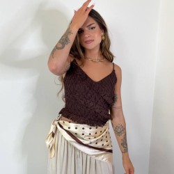 PAÑUELO LUNARES CHOCO