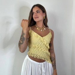 TOP ENCAJE VOLANTES AMARILLO 2
